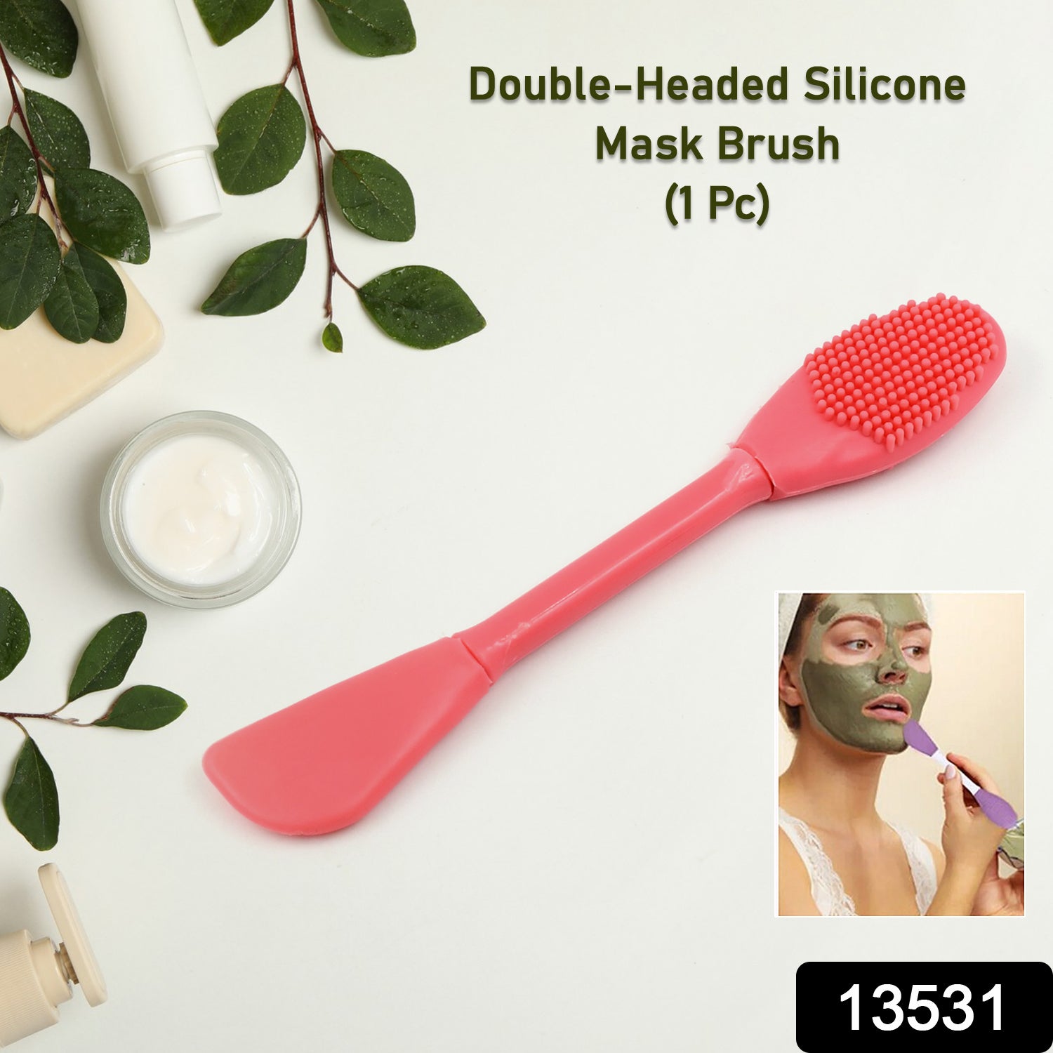 2 In 1 Double-headed Silicone Face Mask Brush (1 Pc) 2 In 1 Double-headed Silicone Face Mask Brush (1 Pc)
